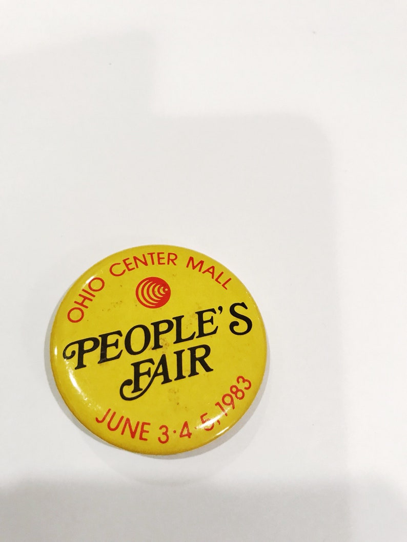 1983 Ohio Center Mall Peoples Fair Pinback Button dated June 3-4-5 1983 Vintage Souvenir Buttons Pins Retro Pinbacks OH Fair image 6