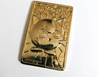 Vintage 1999 Jigglypuff Gold Card #39 Nintendo Pokemon Character Gamer  Trading Card Video Games Moon Stone