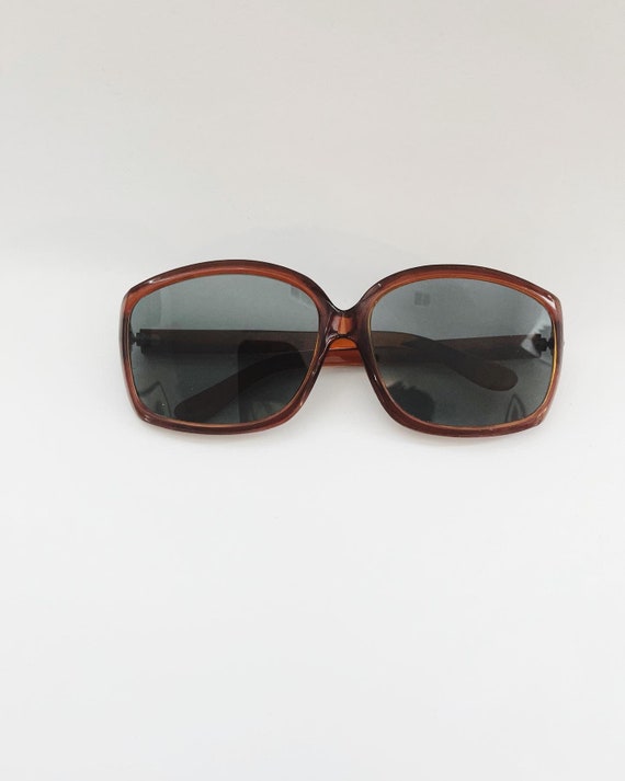 Retro Sunglasses Oversize Brown Frames Eyeglasses… - image 2