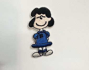 Parche termoadhesivo Lucy del personaje Charlie Brown, parche bordado, aplique termoadhesivo de dibujos animados para chaqueta, bolso, sombrero, Peanuts, Snoopy
