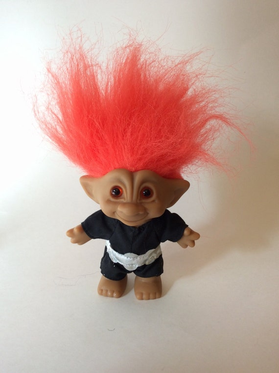 Vintage Ninja Troll Karate Kid Novelty Orange Jewel Belly Etsy