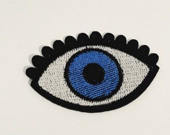 Evil Eye Patch Eye Sew On Patch White Blue Eyeball Iron On Patch Eye Patch Eyeball Patch Embroidered Iron on Patch DIY Craft Supply Applique