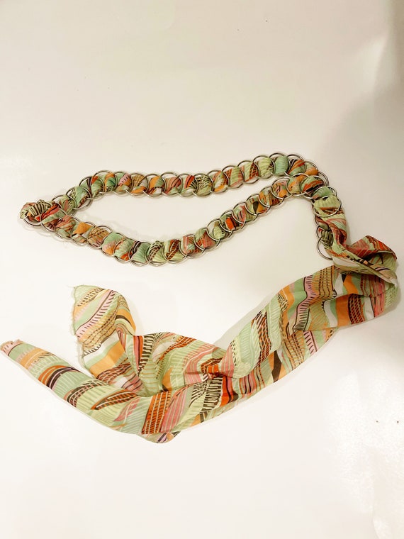 Vintage Scarf Chain Belt Retro Belt Vtg 1990s Mult