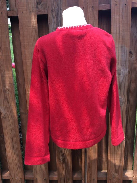 Vintage 90s Christmas Sweater Fleece Holiday Fest… - image 5