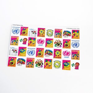 Organisation des Nations Unies jour autocollants paix de l’ONU autocollant feuille monde santé organisation Stickers l’UNICEF autocollants mot organisation Stickers Vintage des années 90