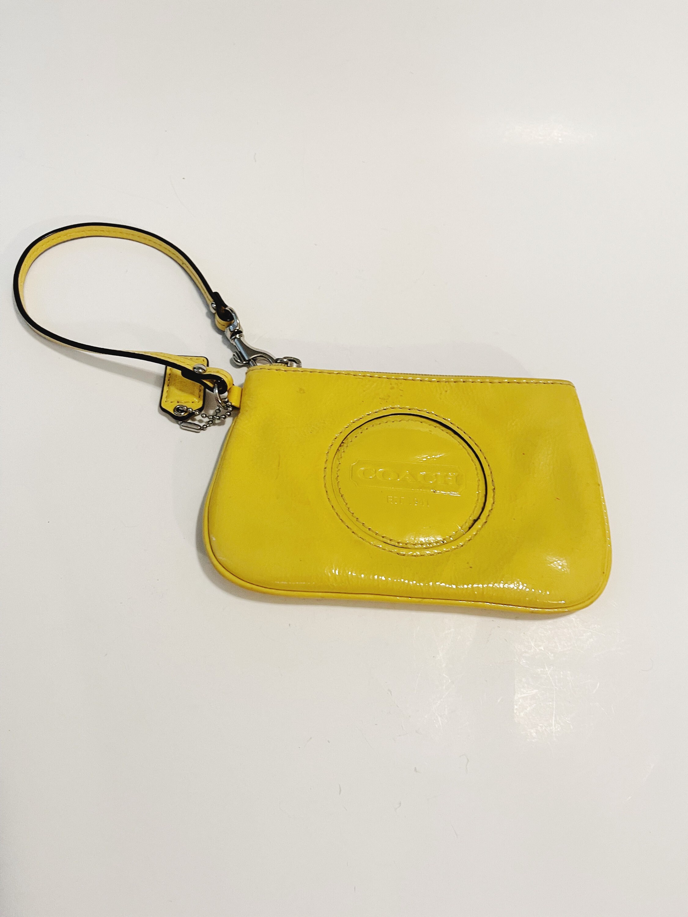 Yellow Wristlet Small Handheld Wallet Patent Leather Coach - Etsy