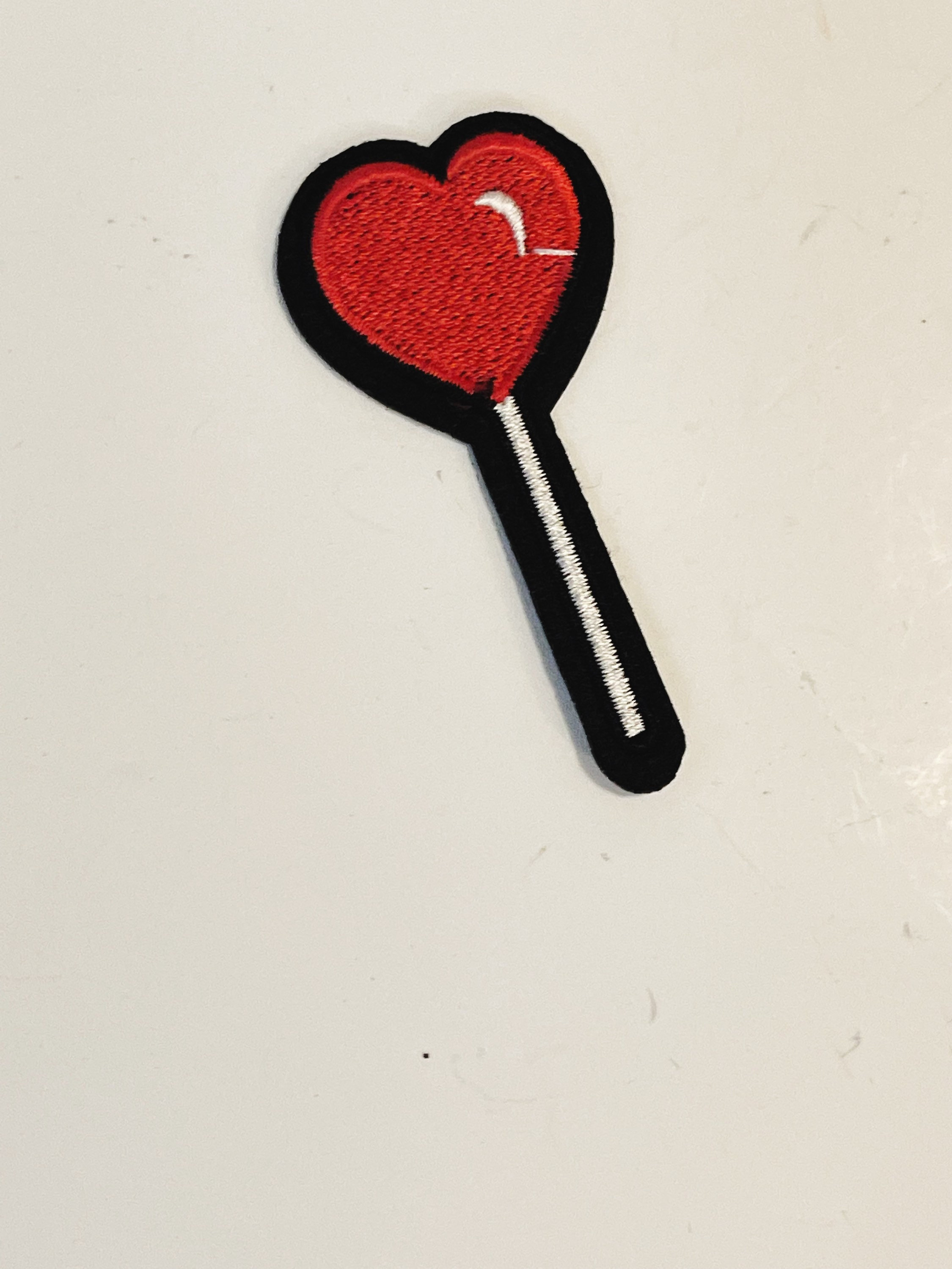 Heart Sucker Patch Lollipop Sew On Applique Patch DIY Patches Red Sucker Candy Motif Patch