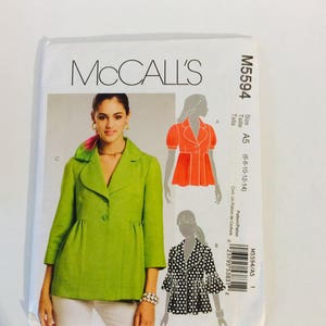 Womens Lined Jackets with Sleeve Variations OOP McCalls Sewing Pattern M5594 Size 6 8 10 12 14 Bust 30 1/2 to 36 UnCut Pattern Short Sleeve image 3