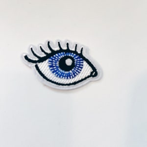 Blue Eye Patch Sew On Iron On Embroidery Patches DIY Long Eye Lashes Patch Makeup Artist Jacket Backpatch Clothing Patches Crafts Novelty