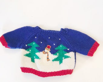 Dog Ugly Christmas Sweater Pet Holiday Sweater Christmas Knit Sweater Small Dog Snowman Pullover Sweater Puppy Attire