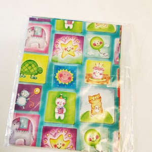 Animal Birthday Geschenk Wrap Katze Geschenk Wrap Tender Thoughts Illustrative Happy Birthday Wrapping Papier Katzen Elefanten Schildkröten Sterne Kuchen