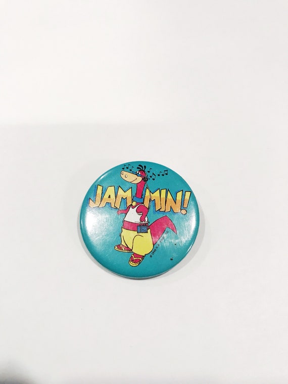 Vintage Flintstones Pin Jammin Dino Pinback  Purp… - image 4