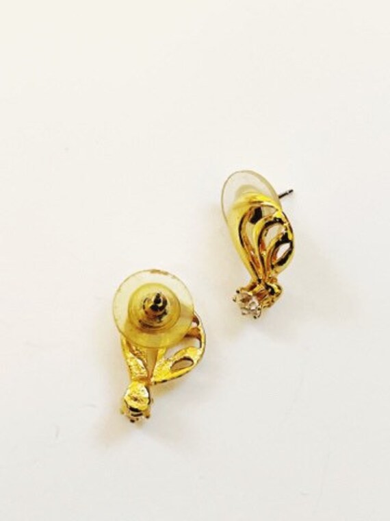 Vintage Air Balloon Earrings Gold Tone Tear-drop … - image 9