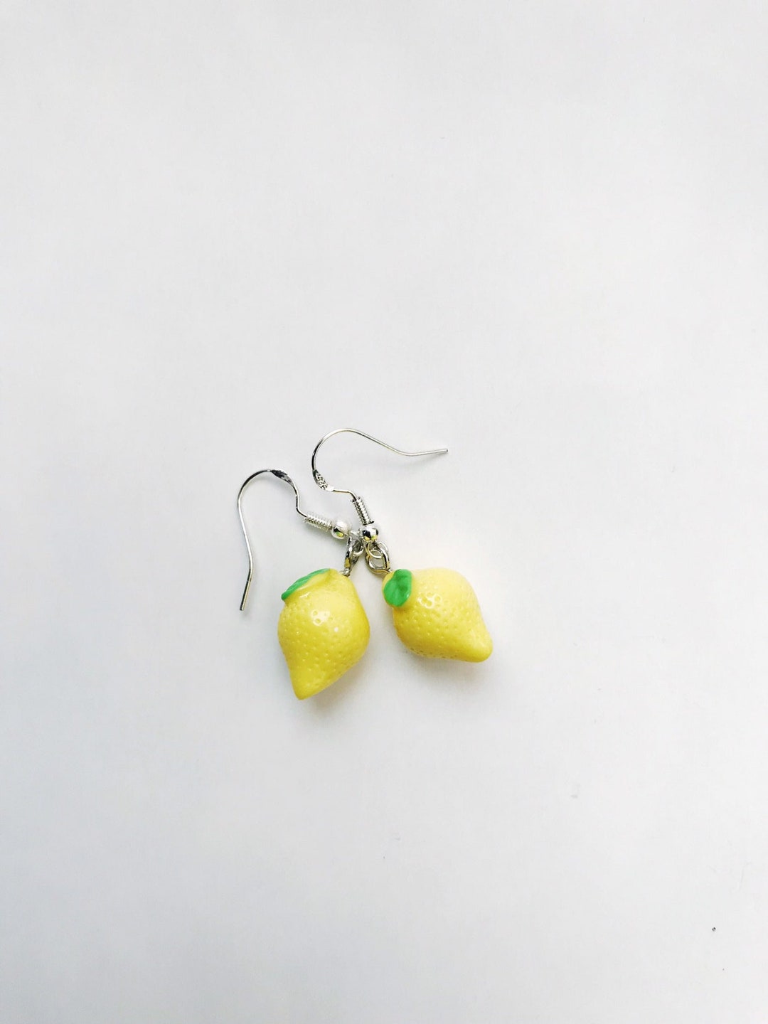 Lemon Earrings Handmade Lemon Drop Earrings Fruit Pierced Drop Dangling