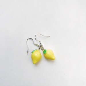 Lemon Ohrringe Handgemachte Zitrone Tropfen Ohrringe Frucht Pierced Tropfen Baumeln Ohrringe versilbert Boho Tropical Citric Schmuck Kawaii Kitsch