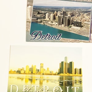 Vintage Detroit Postcard Aerial Souvenir Postcards Vtg Postcard Retro Papeteria Detroit Michigan Widok Widoku Miasta Postcards The Motor City