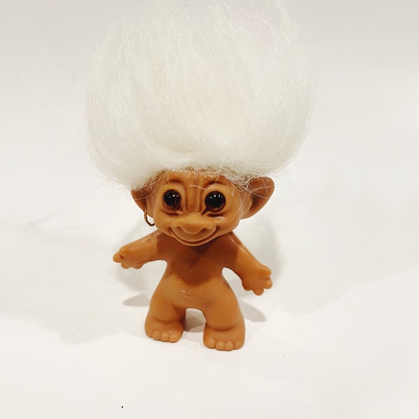 Vintage Wishnik Uneeda Doll Double Horseshoe Troll, White Mohair, 60s Trolls 3" 60s Troll Vintage Troll Doll 1960s Toys