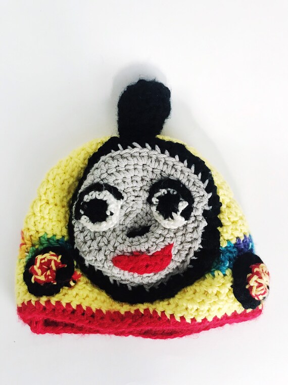 Thomas the Train Baby Crochet Hat Vintage Hand Cr… - image 5