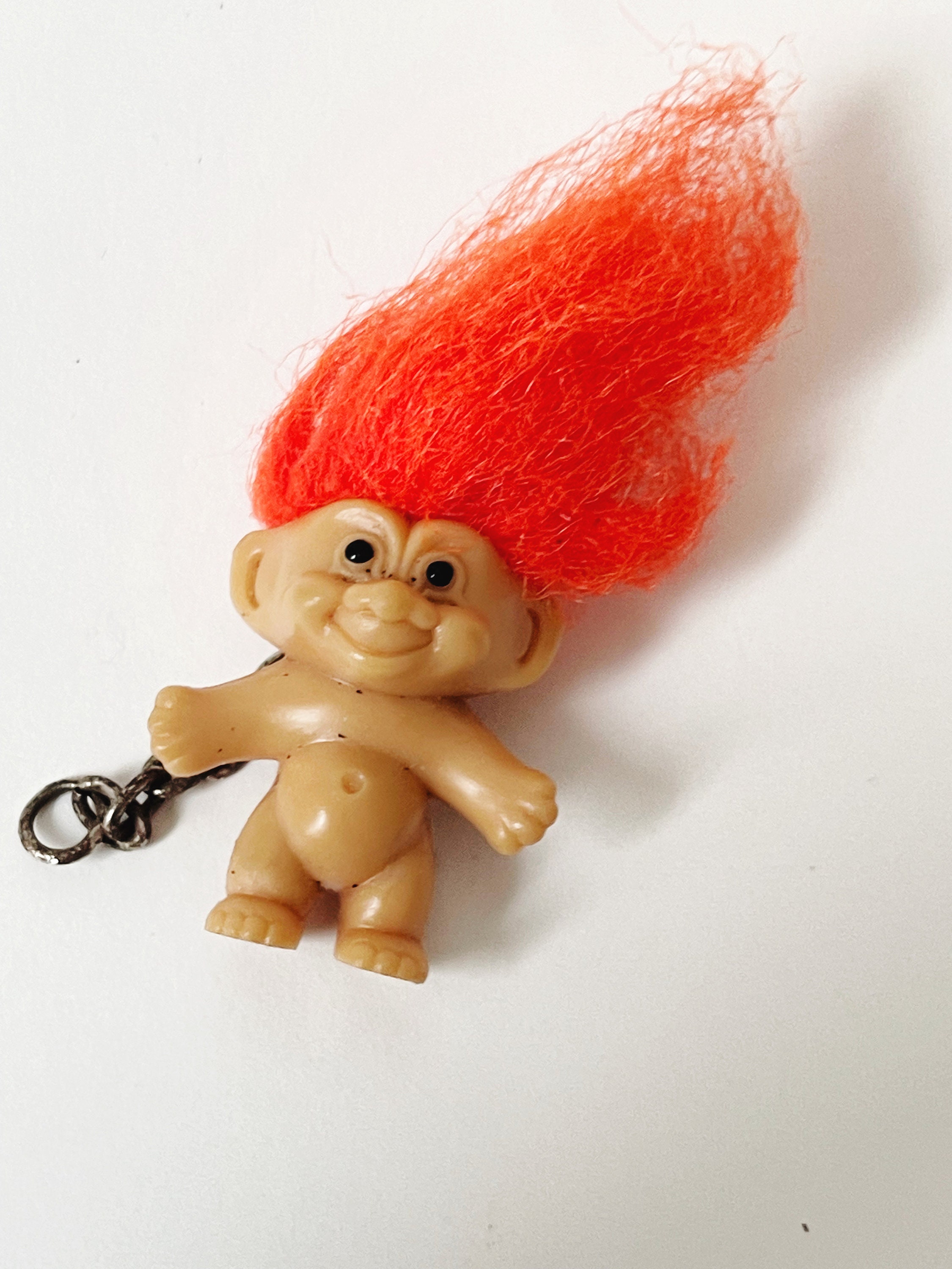 Vintage Orange Hair Troll Doll Keychain - 1990s Good Luck Charm - Etsy
