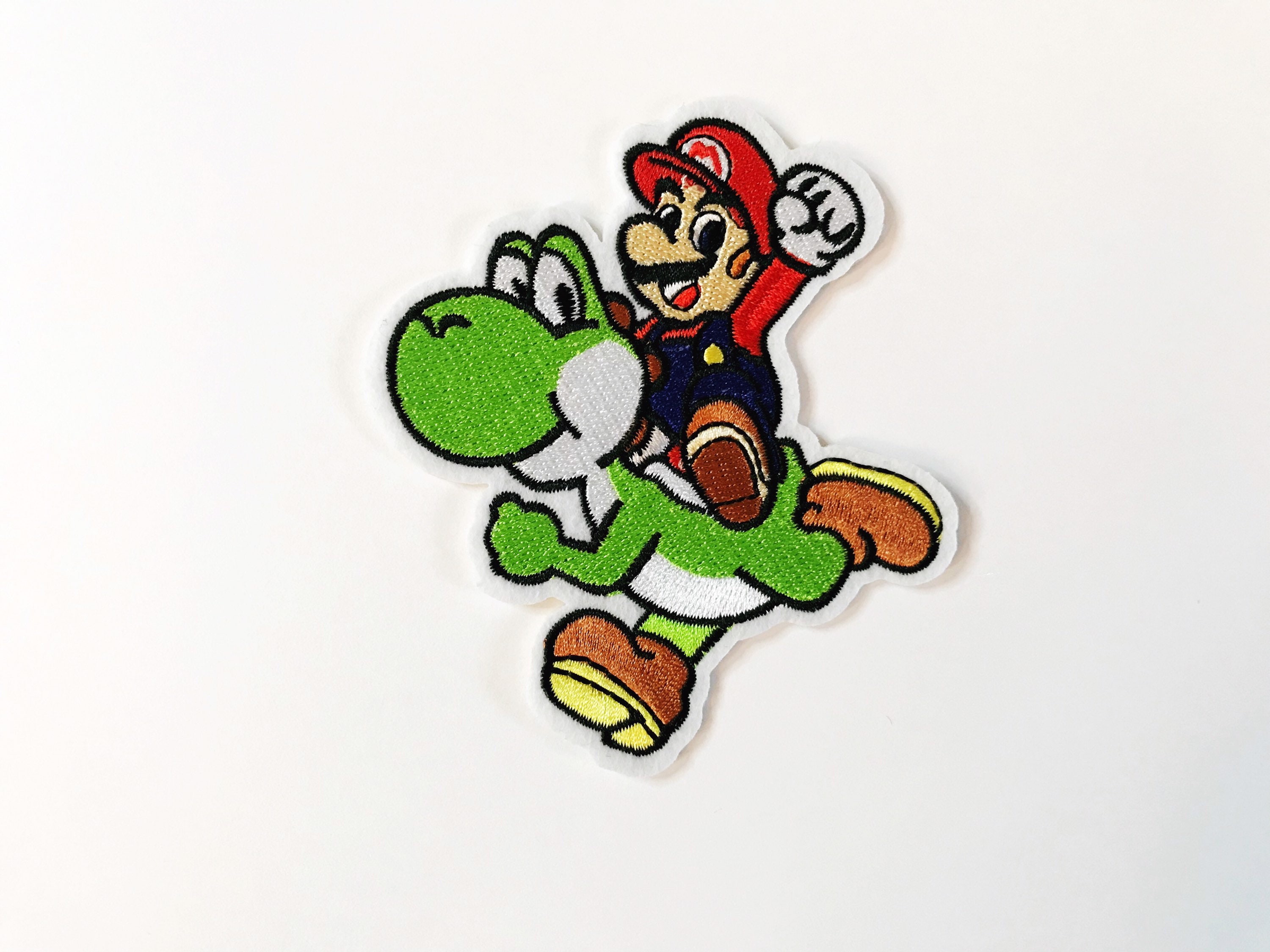 Mario Inspired Patch Mario Riding on Yoshi Novelty Patches Sew On Patch Appliqué Badge Gamer Clothing Jacket Emblem