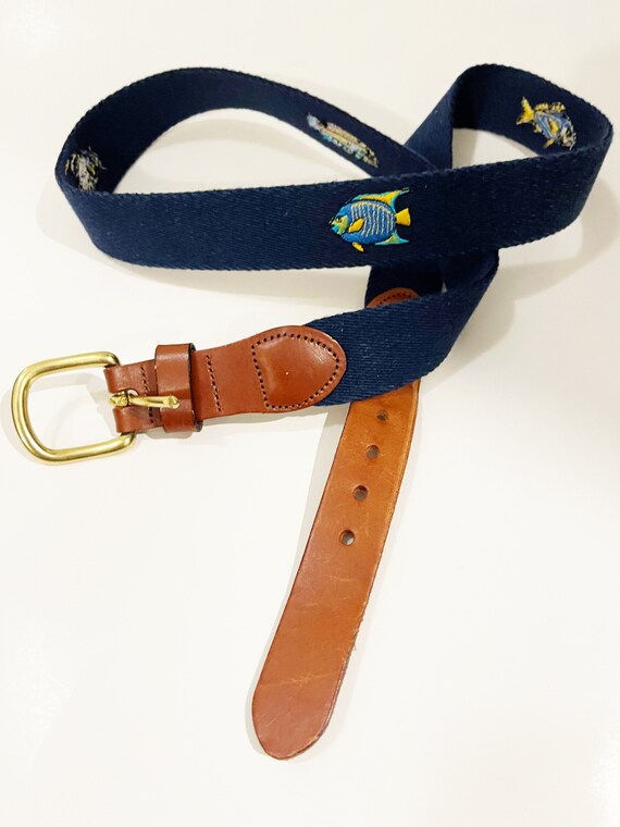 Vintage Fish Belt Men's Brown and Blue Belt Retro… - image 4