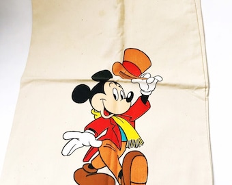 Bolsa de lona vintage de Mickey Mouse, coleccionable de Disneyland