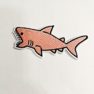 Pink Shark Patch Embroidered Patch Patches Appliqué Iron On Patch Sew On Patch Ichthyologists A Shark Biologist Patch for Jackets Backpacks