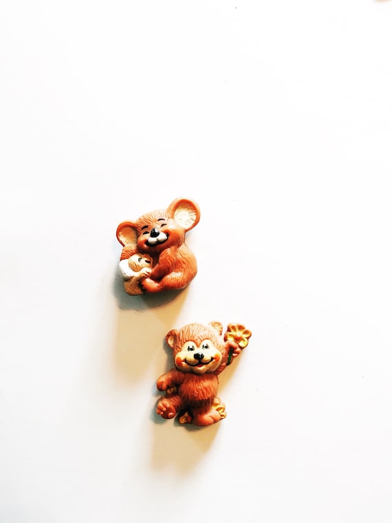 Vintage Russ Berries Teddy Bear & Koala Magnets: 70s Collectible