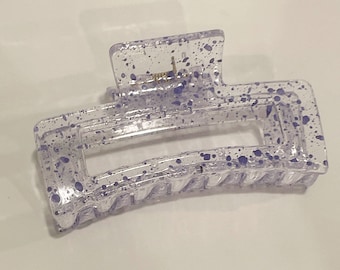 Purple Hair Claw Clear Hair Claw Clip Hair Clip Retro Hair Clamp Speckled Paint Splatter Hair Clamp Retro Kawaii Style Interlock Hair Comb