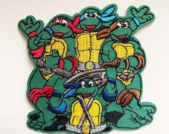 Naszywka haftowana Wojownicze Żółwie Ninja: aplikacja do naszycia/prasowania (3,5 x 3 cale)