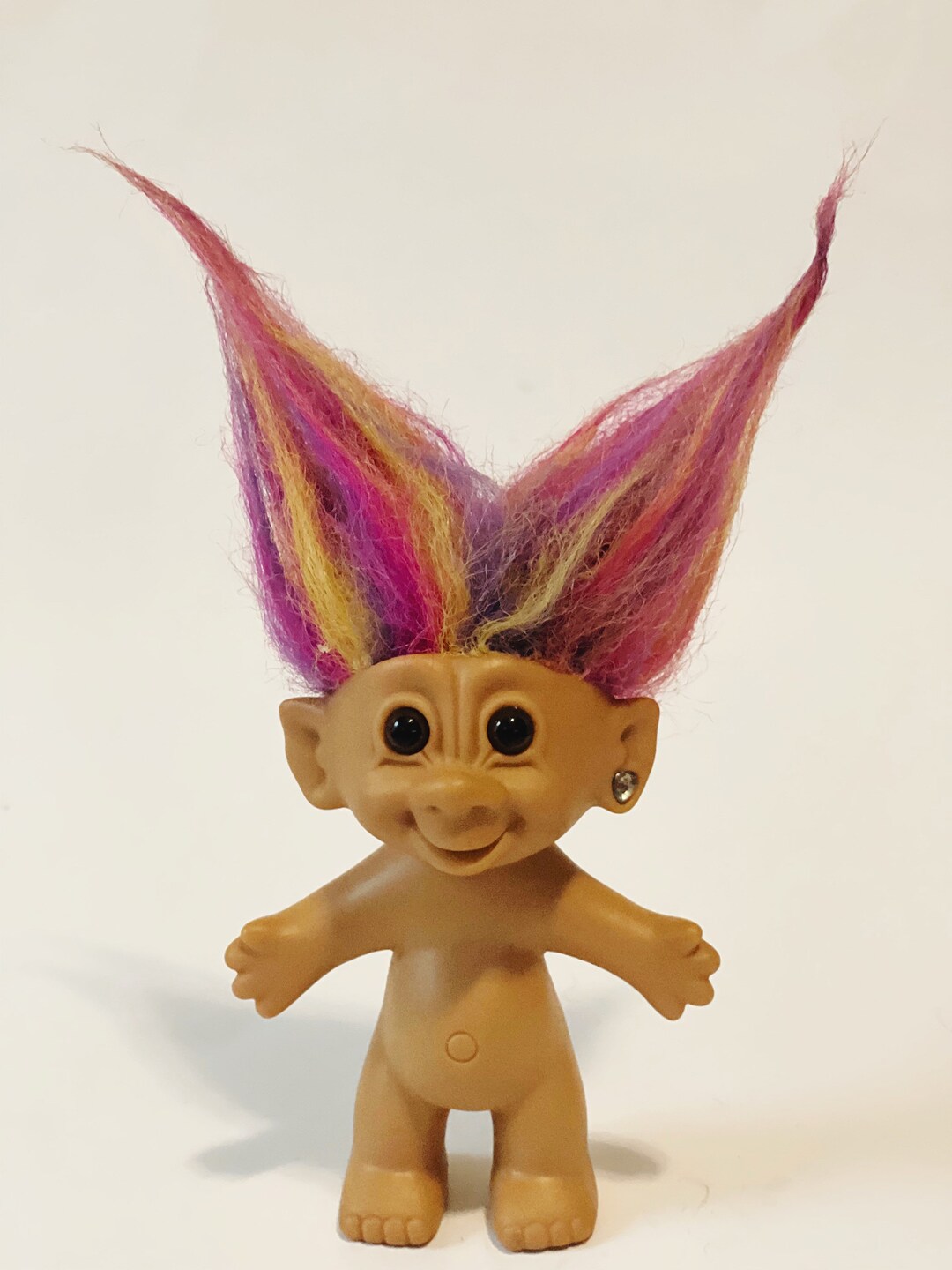 Vintage Rainbow Hair Troll Doll Bright of America Retro Toys