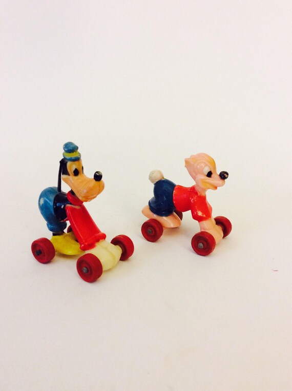 vintage push along dog on wheels