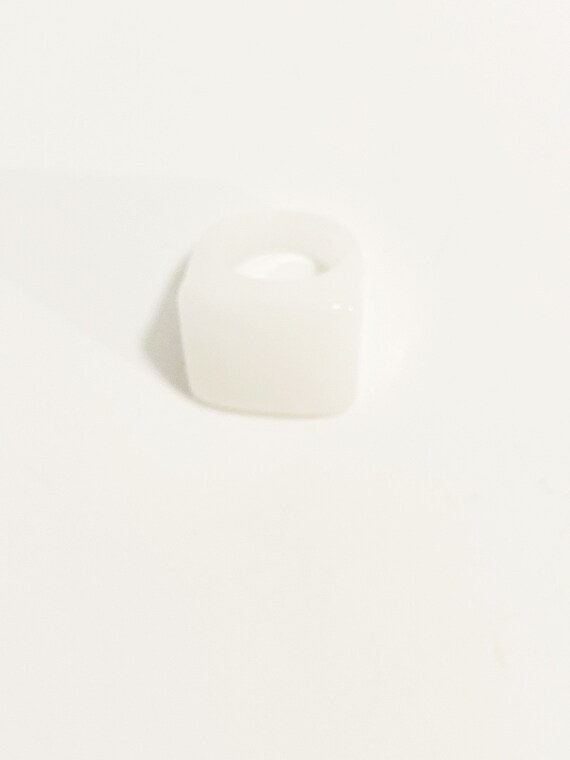 White Square Acrylic Ring Lucite Bubble Retro Ring Pl… Gem