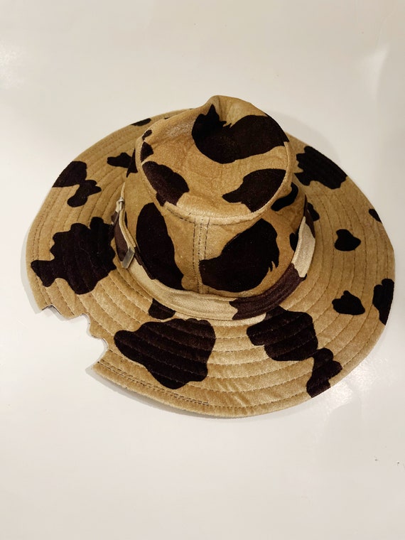 Cow Hat Cow Printed Y2K Velvet Felt Western Cowbo… - image 8