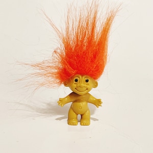 Vintage Troll Doll with Bright Orange Hair 1990s Classic Troll Figure Retro Collectible Toy Mini Vintage Troll Doll Small Troll