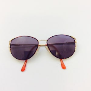 Elizabeth Arden Vintage Eyewear EA-635 1 140 Wire Frame Tinted Eyeglasses Red Black Clear Camouflage Tortoise Design Oversize Sun Glasses