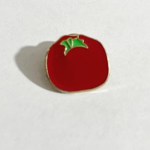 Red Tomato Pin Small Enamel Pin, Shirt Pin, Tie Pin, DIY Shirt Pin, Novelty Pins