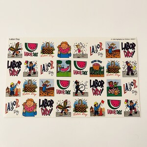 Labor Day Stickers USA National Holiday Calendar Planner Stickers Labor Day Weekend Vintage Holiday Stickers Hoogtepunten voor kinderen