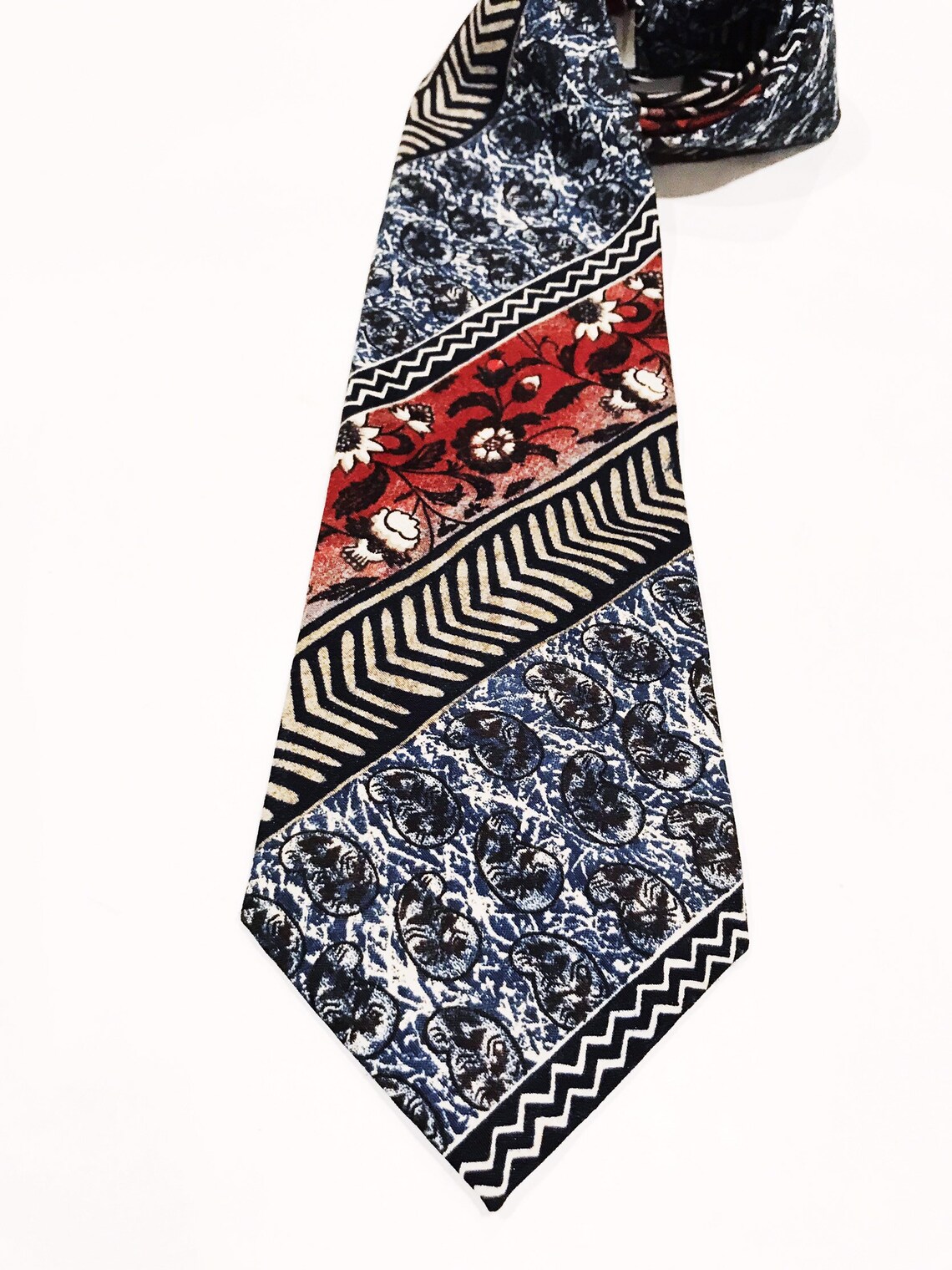 Wembley Floral Novelty Neckties Navy Bold Wide Flower Tie Etsy