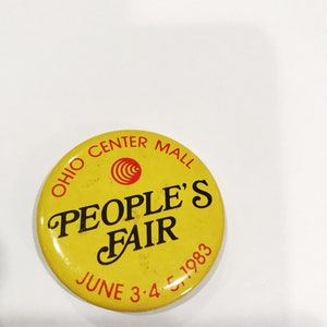 1983 Ohio Center Mall Peoples Fair Pinback Button dated June 3-4-5 1983 Vintage Souvenir Buttons Pins Retro Pinbacks OH Fair image 4