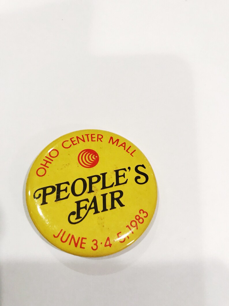 1983 Ohio Center Mall Peoples Fair Pinback Button dated June 3-4-5 1983 Vintage Souvenir Buttons Pins Retro Pinbacks OH Fair image 4