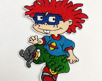 Chuckie Embroidered Iron-On Patch: Rugrats Cartoon Applique