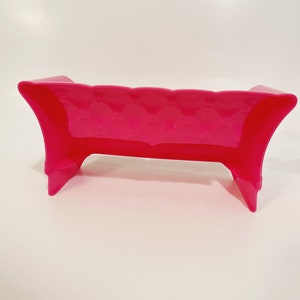 Dollhouse Sofa Couch, Upholstered Miniature Living Room Furniture Loveseat, Accessories For 6 Inch Dolls, 1/12 Scale