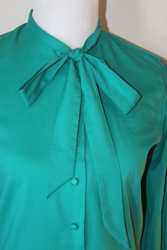 Vintage Josephine Blouse Long Sleeve Color Green … - image 5