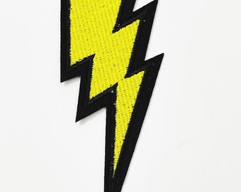Lighting Bolt Patch Embroidered Yellow Lighting Bolt Applique Badge Sew On Iron On Flash Patches Hero Speed Jacket Clothing Hat Backpack