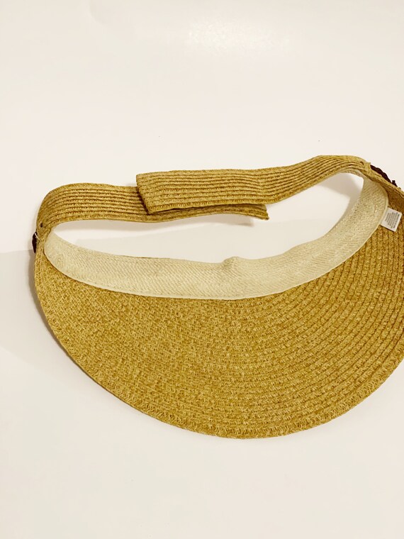 Vintage Straw Sunvisor Woven Straw Sun Visor Adjusta… Gem