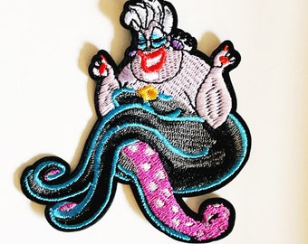 Ursula Inspired Patch Little Mermaid Octopus Patch Iron on or Sew On Patches Embroidered Applique' Jacket Backpack Patches Crafts