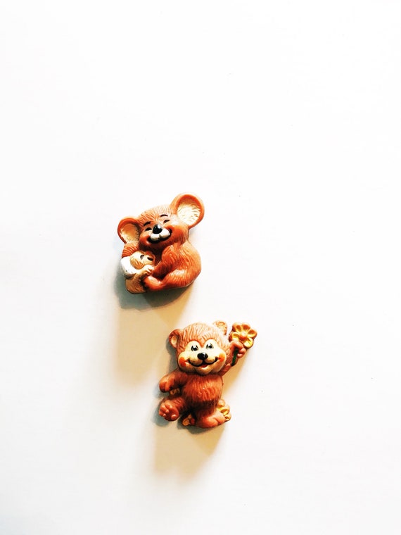 Vintage Russ Berries Teddy Bear & Koala Magnets: 70s Collectible