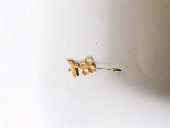 Vintage Cherry Stick Pin Lapel Hat Pins Gold-tone… - image 4