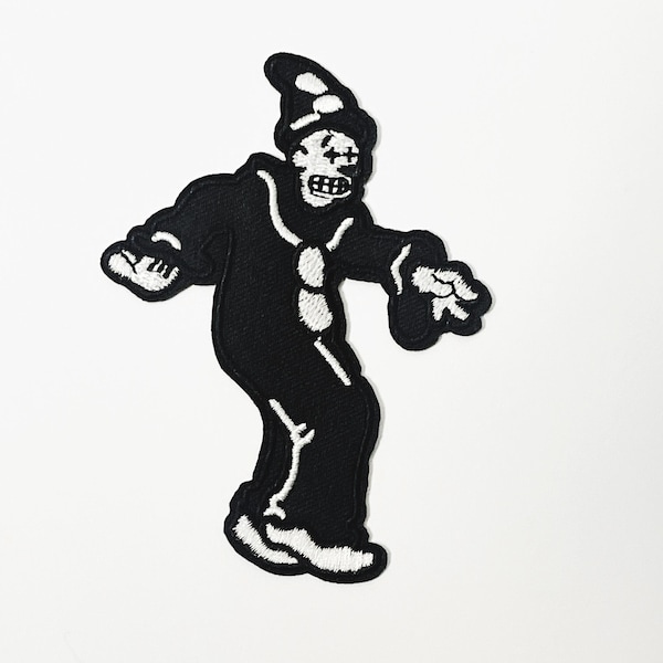 Koko the Clown Embroidered Patch: Gothic Halloween Iron On Applique